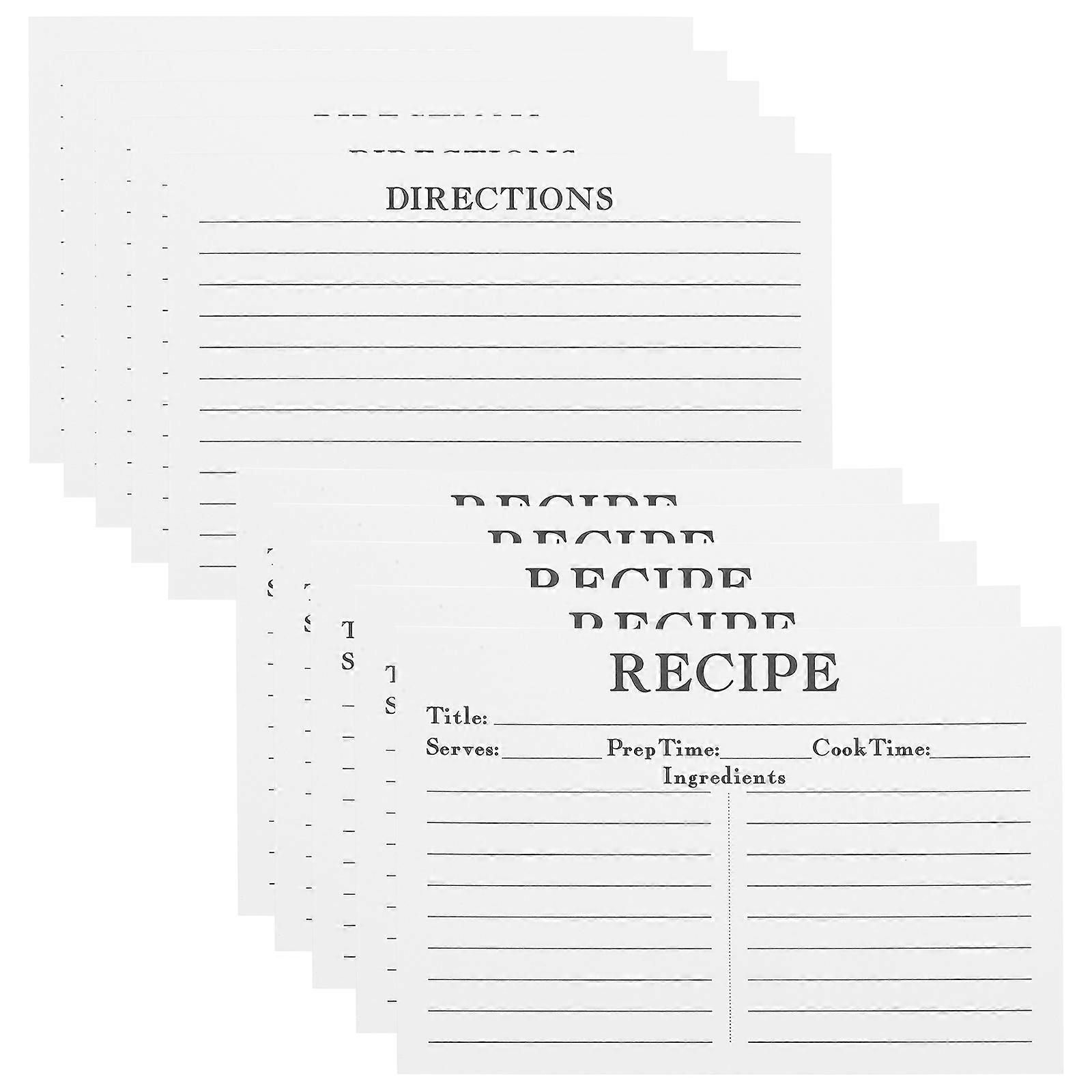 Blank Recipe Cards Rectangular Shape For Office 15X10.4X0.05CM DIY Planning 50Pcs