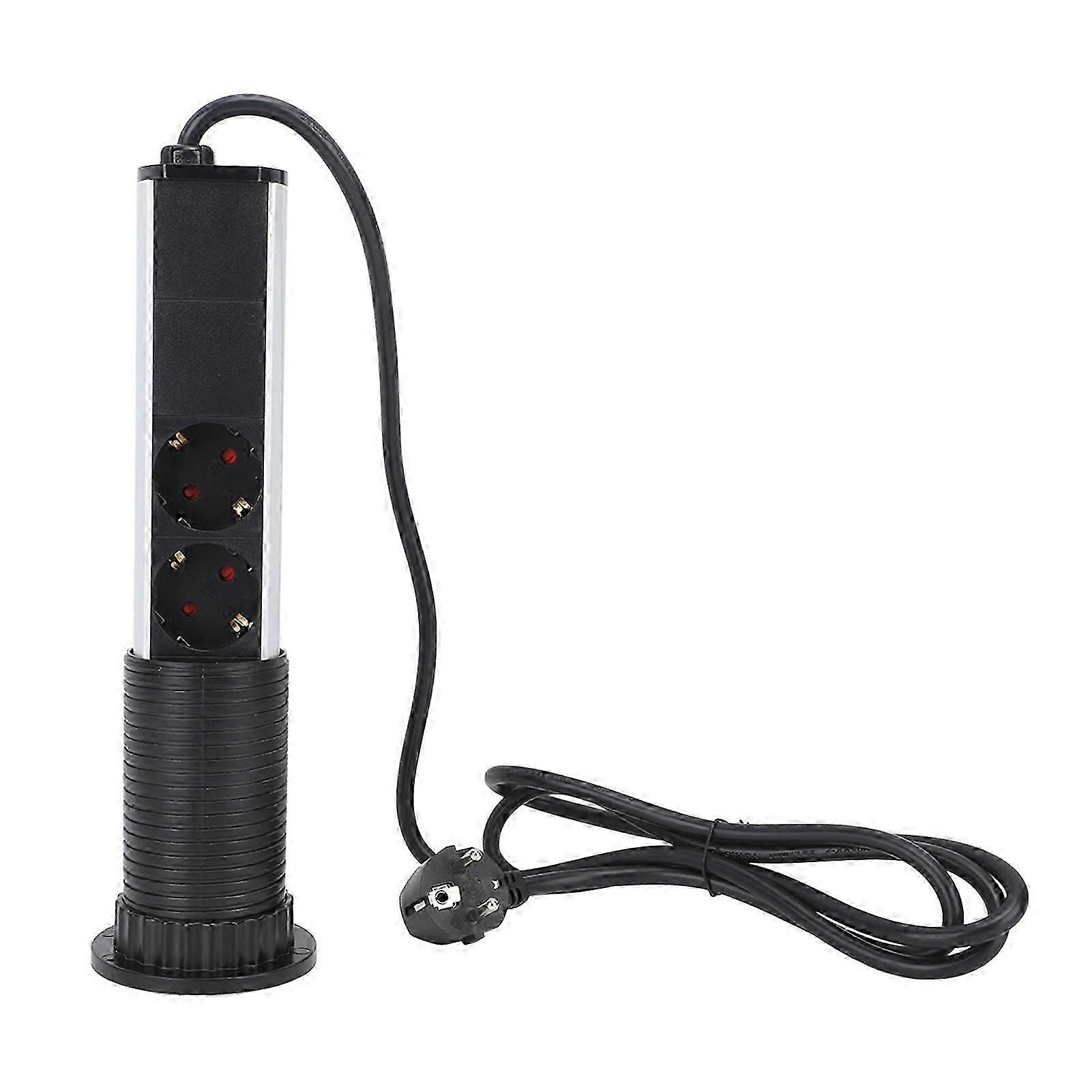 Pop Up Outlet Socket Retractable Recessed Power Strip Charging Station with 3 Plug 2 USB Port for Kitchen Counter Conference Office