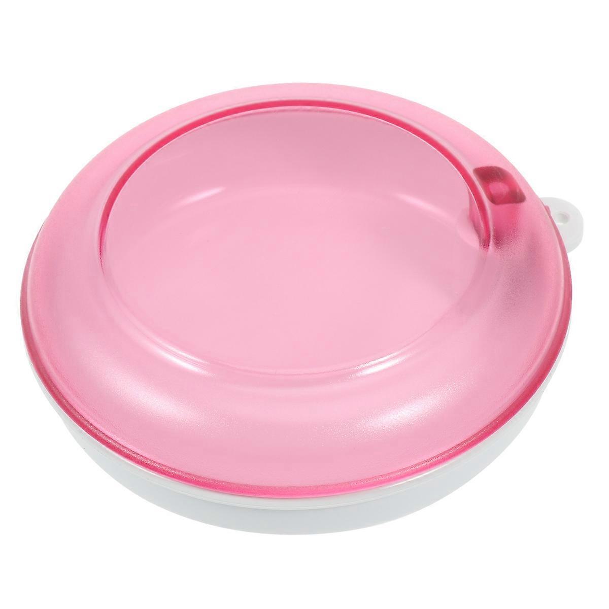 Tooth Retainer Case Portable Denture Box Daily Use Pink 8.8x8.8x2.5cm Storage 1Set