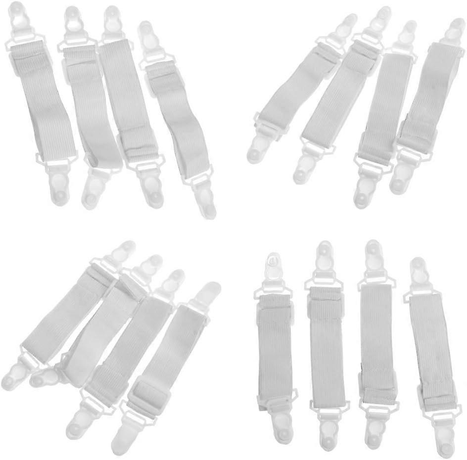 16 pcs Lençóis Planos com Clipes de Banda Elástica de Cama Conjunto de Cama de Linho é Muito Prático e Moderno