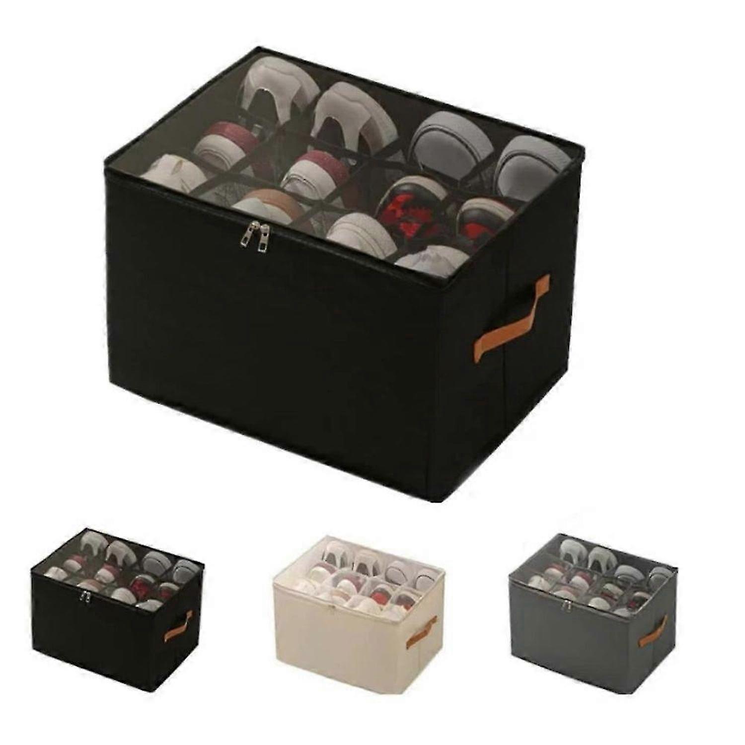 Emboadlie Fabric Shoe Organizer Storage Box,Collapsible Shoe Storage Organizer