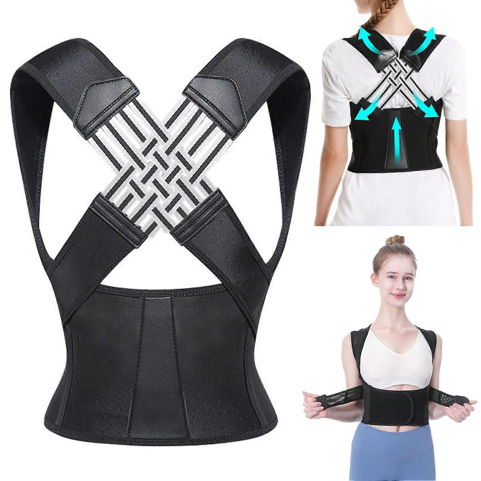 Straight Back Posture Corrector for Men and Women, Adjustable Support Belt with Shoulder Straps, Back Stabilizer System
