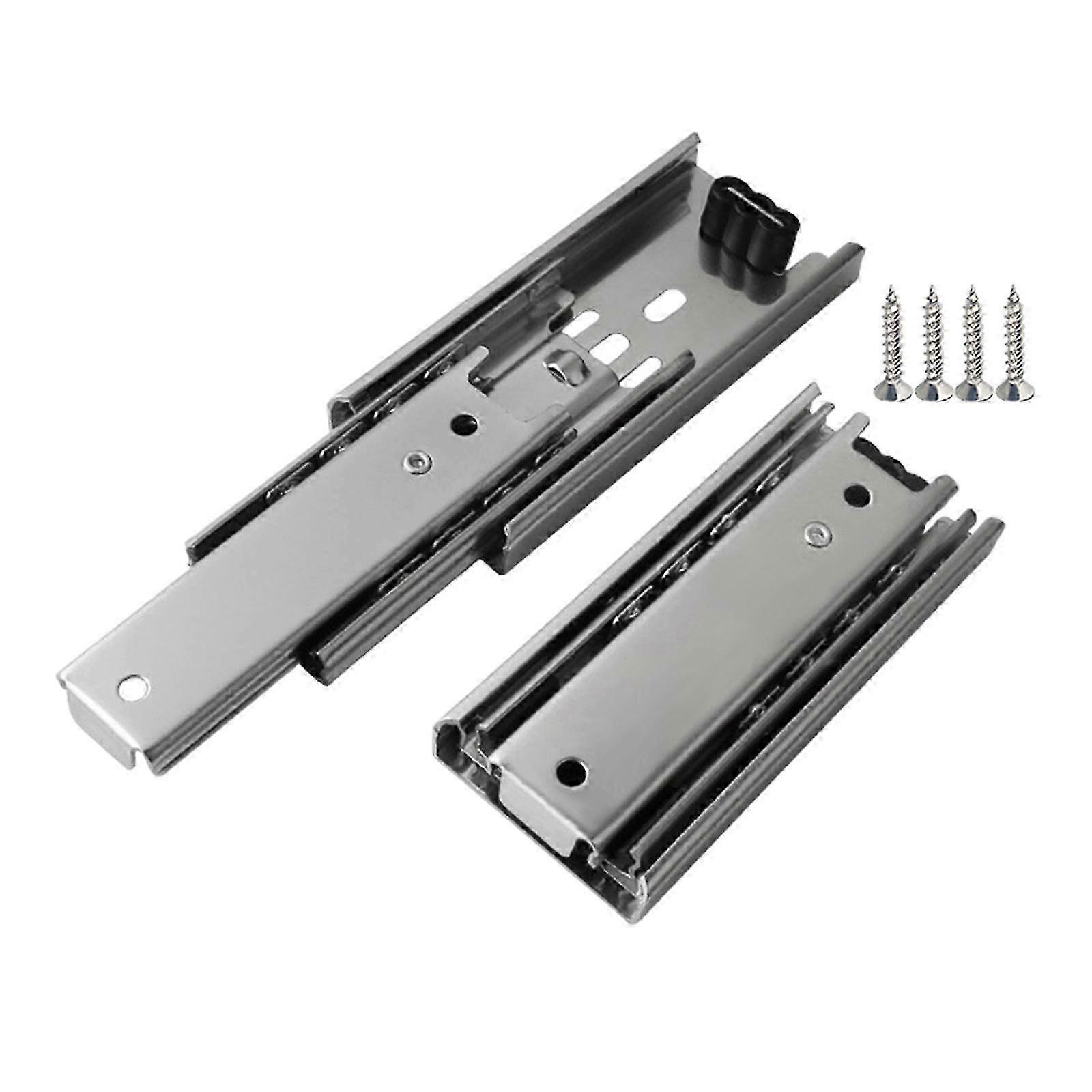Replacement Rails and Tracks for Cabinet Drawer Slides in Furniture Dressers and Bedrooms - 4 Inch Length in White Color