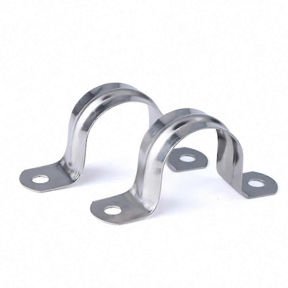 20 stk 304 U-formede rørstropper i rustfritt stål Klemmer Sadelklemmer med to hull for rørfeste