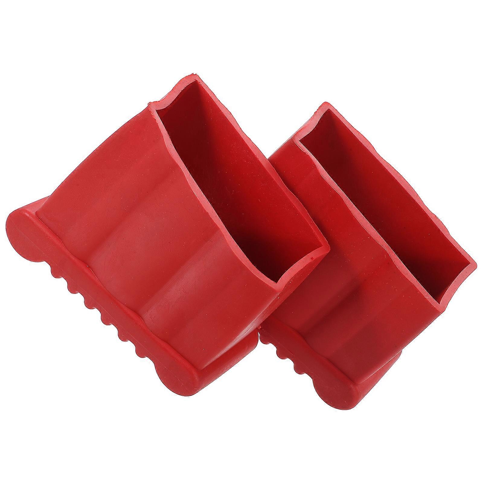Stable Grip Ladder Foot Pads 2Pcs Red Rubber For Construction And Maintenance Projects