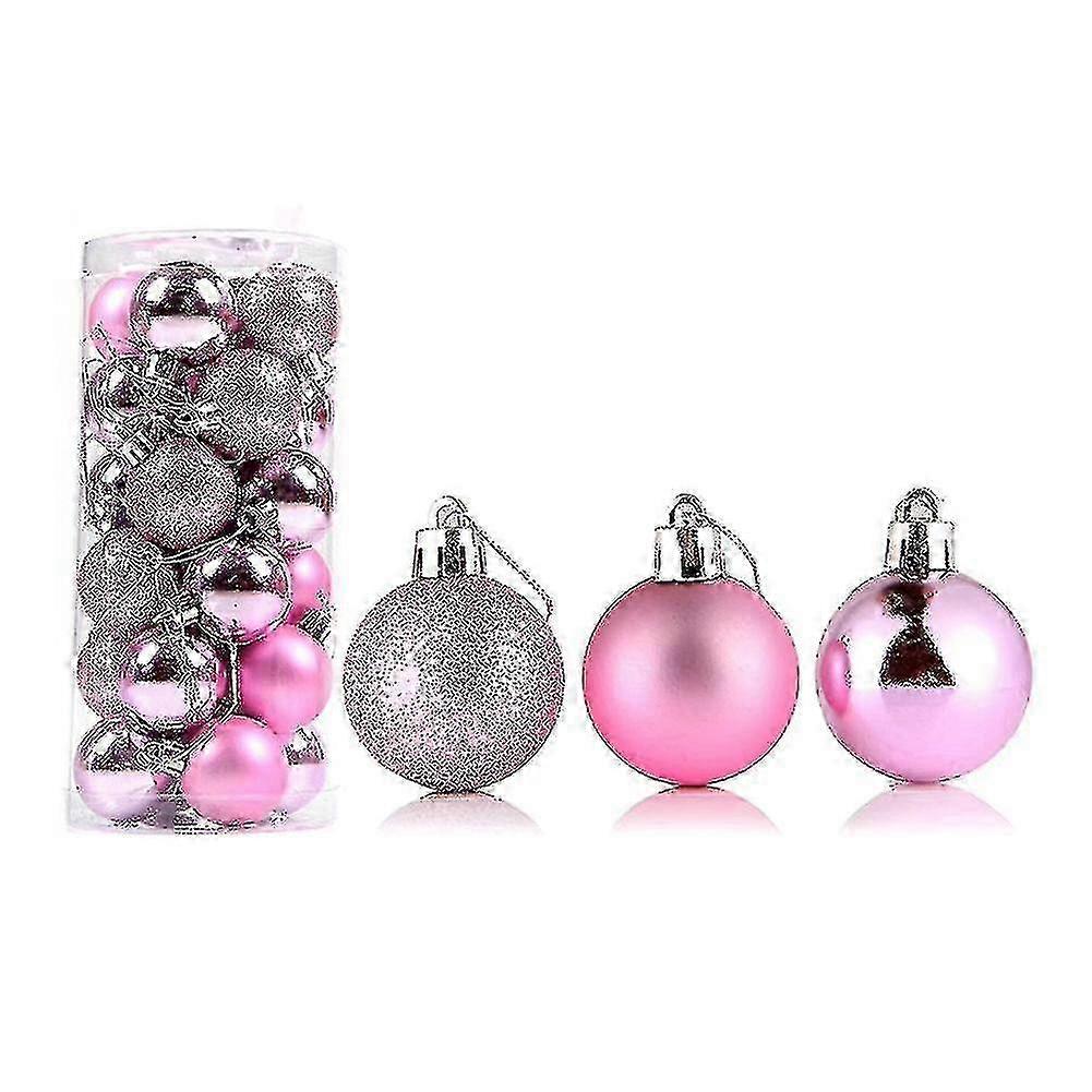 24pcs High Gloss Christmas Ball Reusable Pendant for Xmas Tree Home Decoration