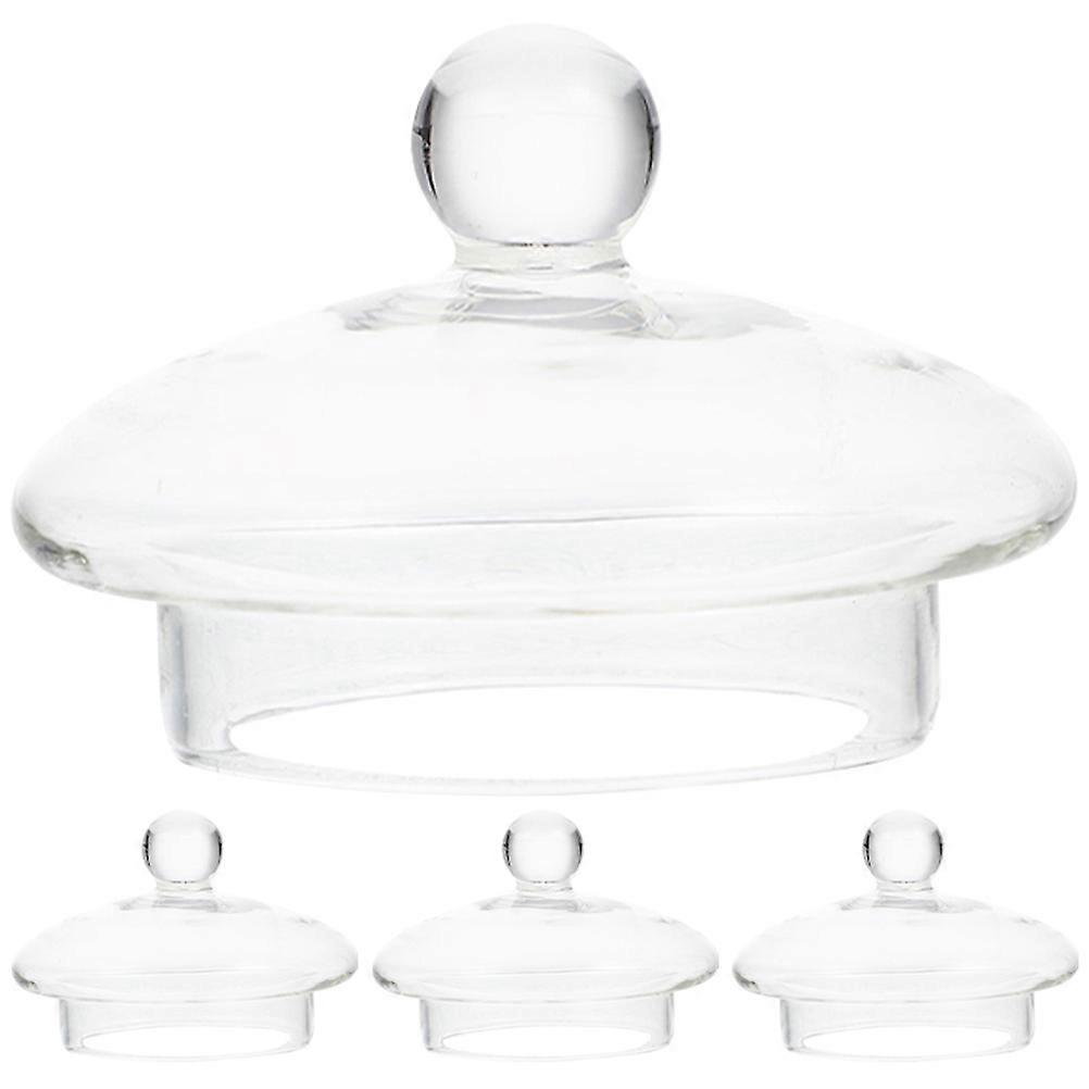 Replacement Part Glass Tea Infuser Lids Simple Design for Camping 4Pcs