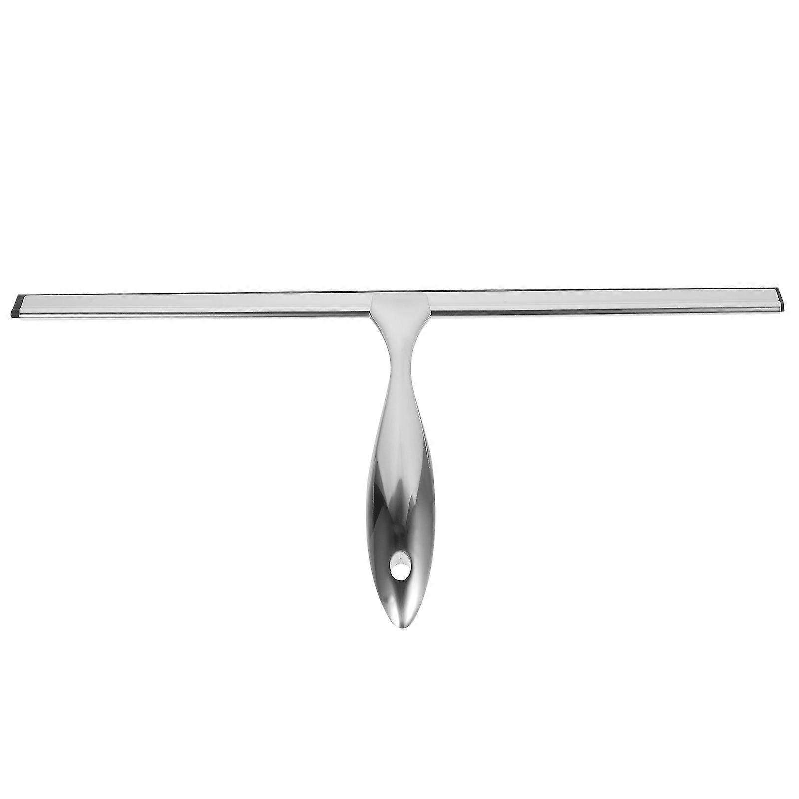 Shower Squeegee Silver Stainless Steel with Space-Saving Hook for Car Window Cleaning