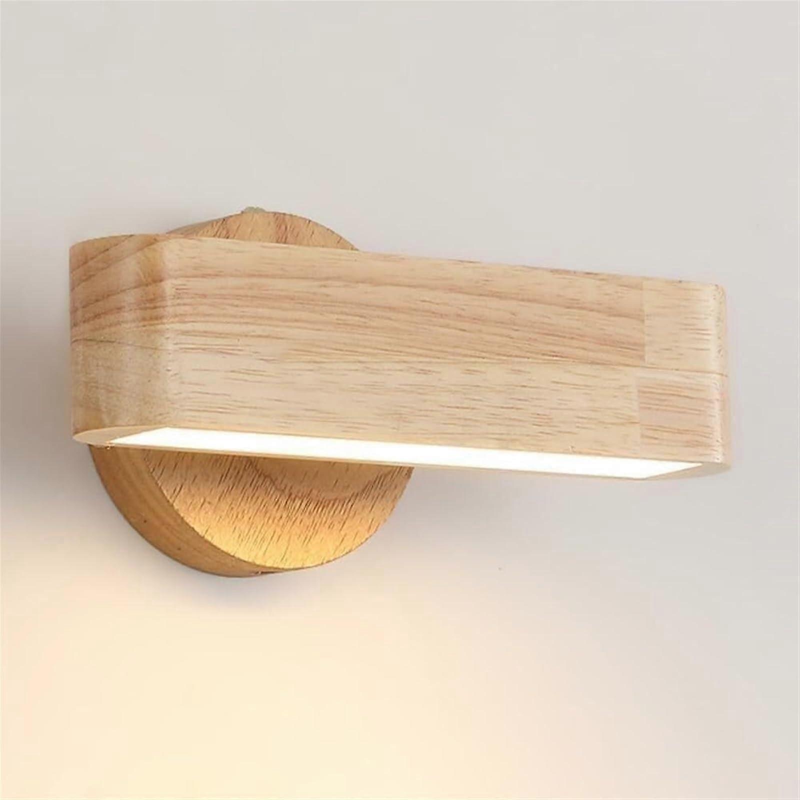 Modern rotary retro industrial wooden wall lamp Nordic LED in walnut