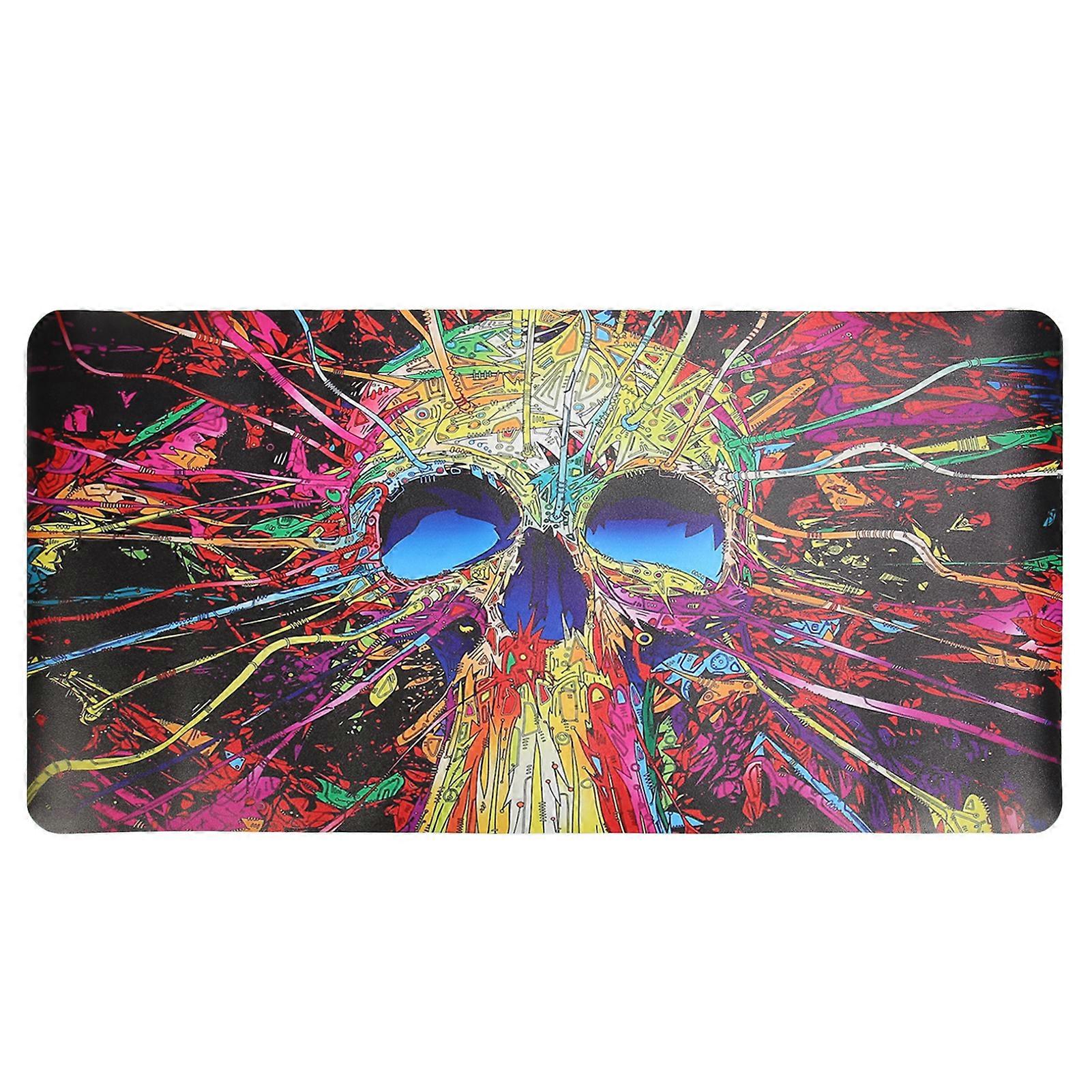 Mouse Pad Waterproof Heat Resistant Accuracy Control Skull Pattern Non Slip Base Portable Large Desk Mat