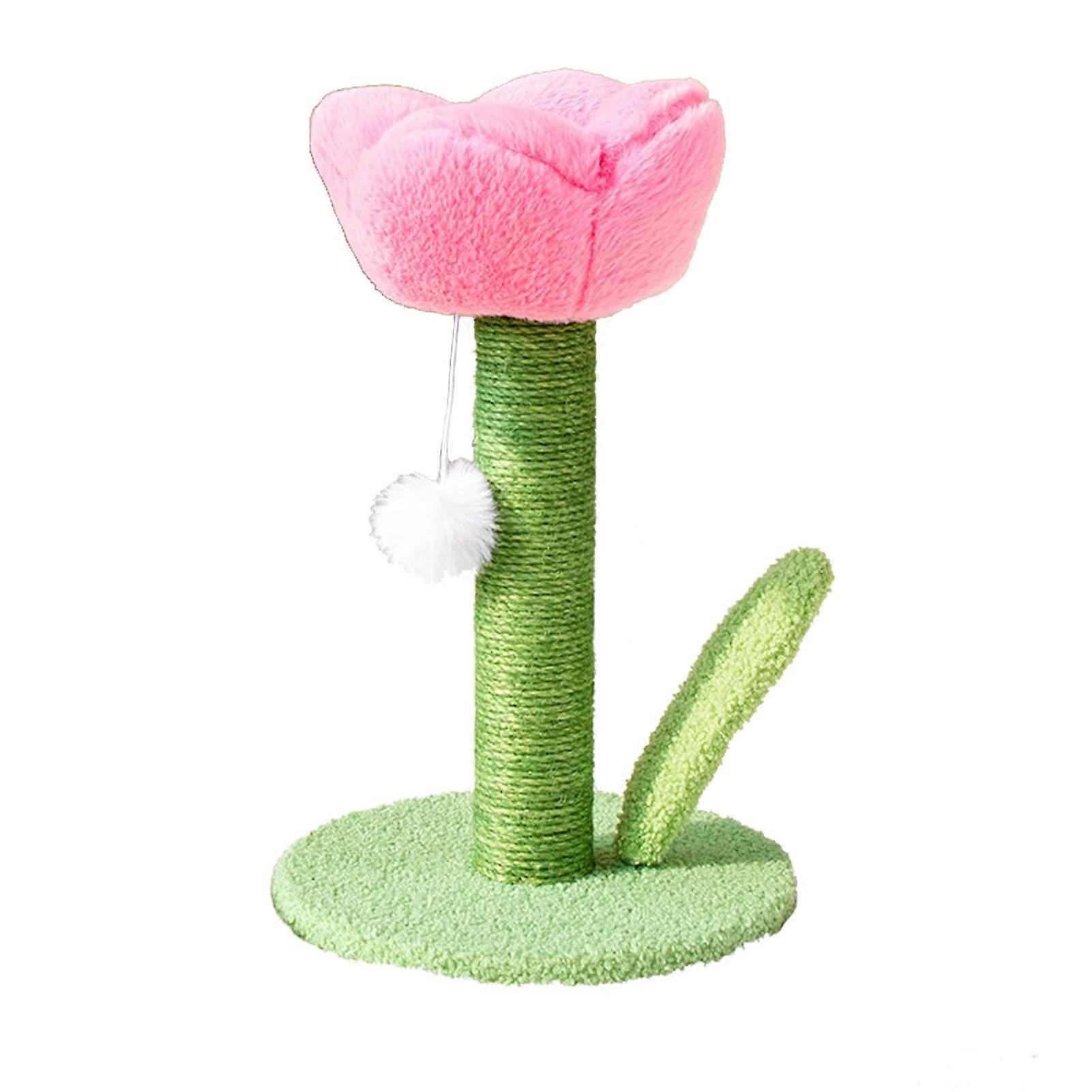 Cat Scratching Posts, 40cm Cute Cat Tree, Flower Cat Tower with Scratching Post, Sisal Trunk for Indoor Cats (Light Pink) lightpink