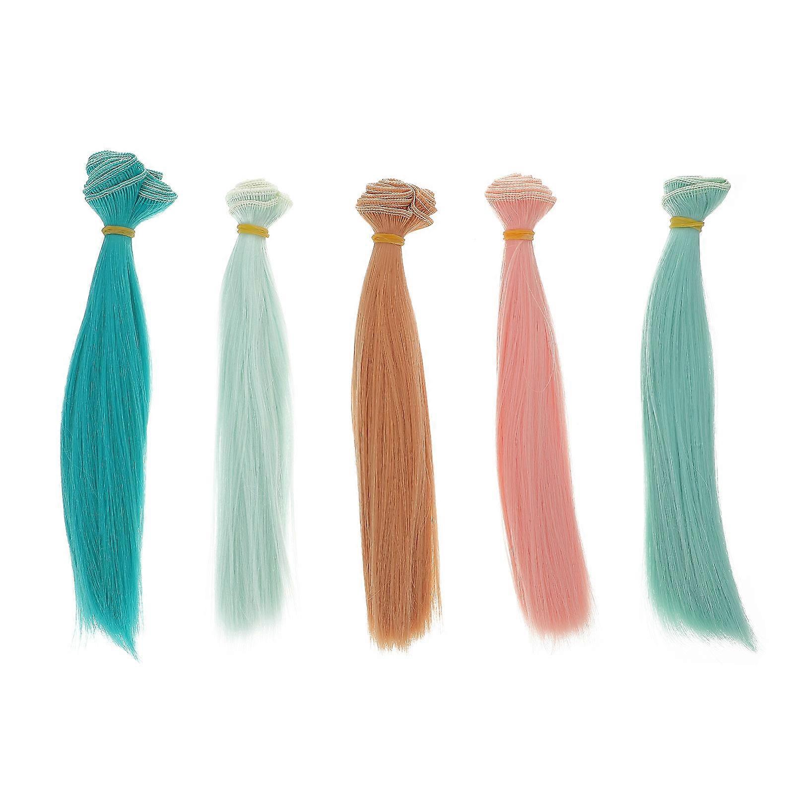 ملحقات لحمة الشعر مقاومة للحرارة دمية شعر لحمة تصميم أنيق DIY كرافت لون متنوع 20X2 سم سهل التنظيف 5 قطع