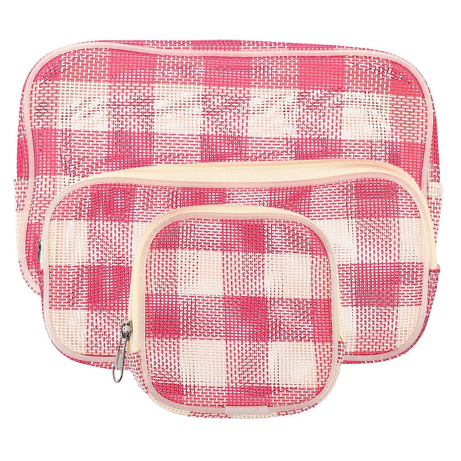 Bag Cosmetics Pouch Simple and Elegant Style Three-Dimensional Structure Nylon 22.5x11x2cm 3Pcs