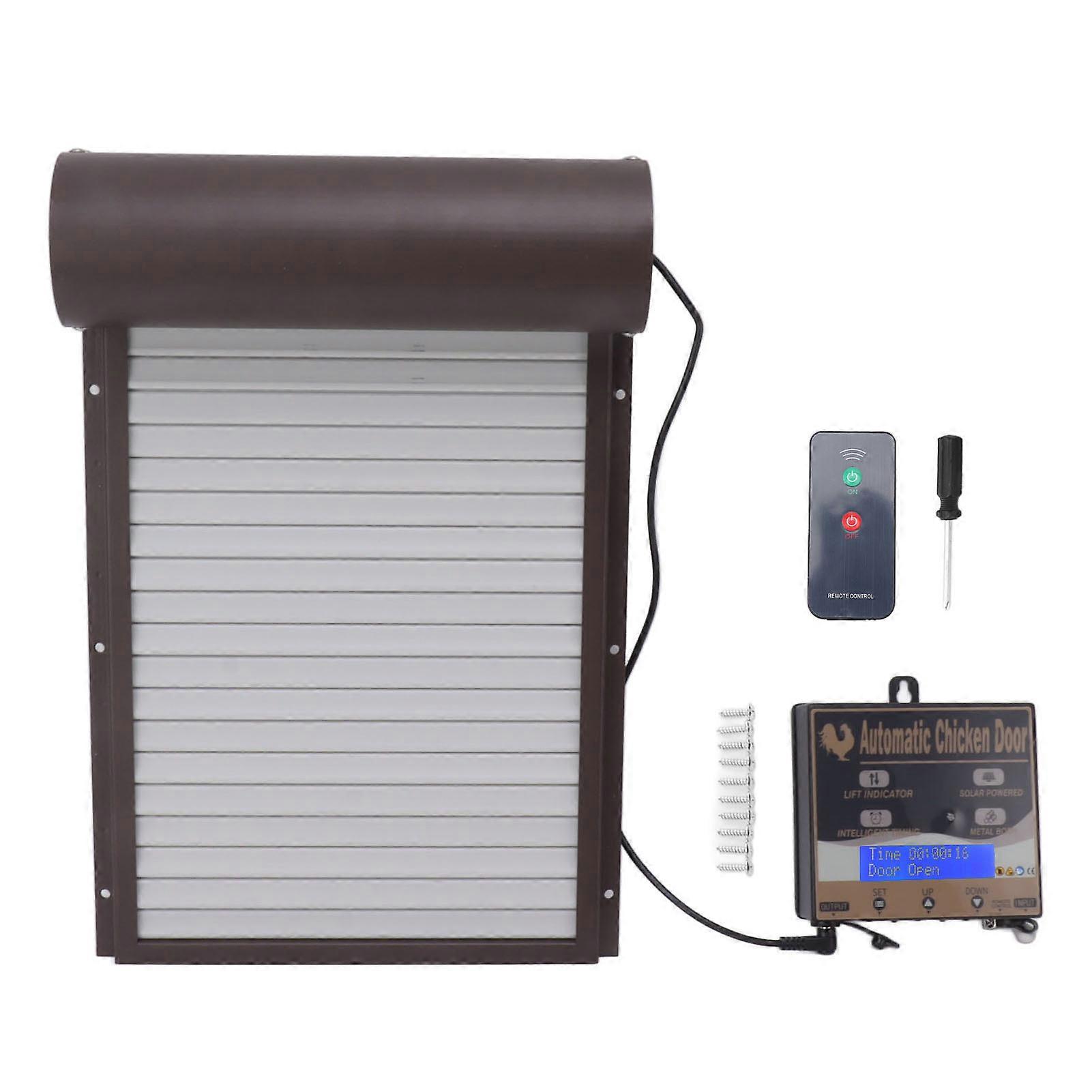 Automatic Coop Programmable Aluminum Chicken Coops Door Opener with Timer Light Sensor Remote Control 3 Modes