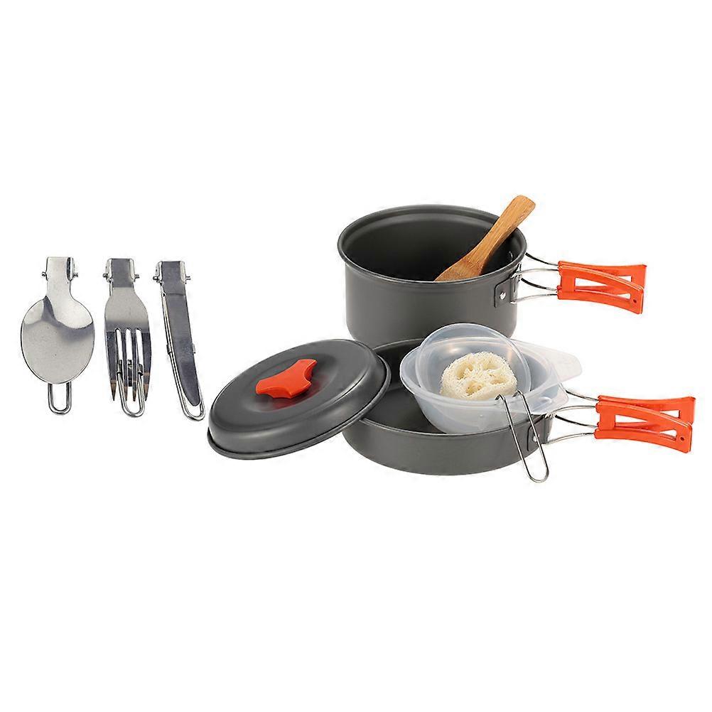 Outdoor Picnic Cookware Portable Camping Cooking Tool for Hiking 9.6×5.7×3.1in Easy to Clean 1Set