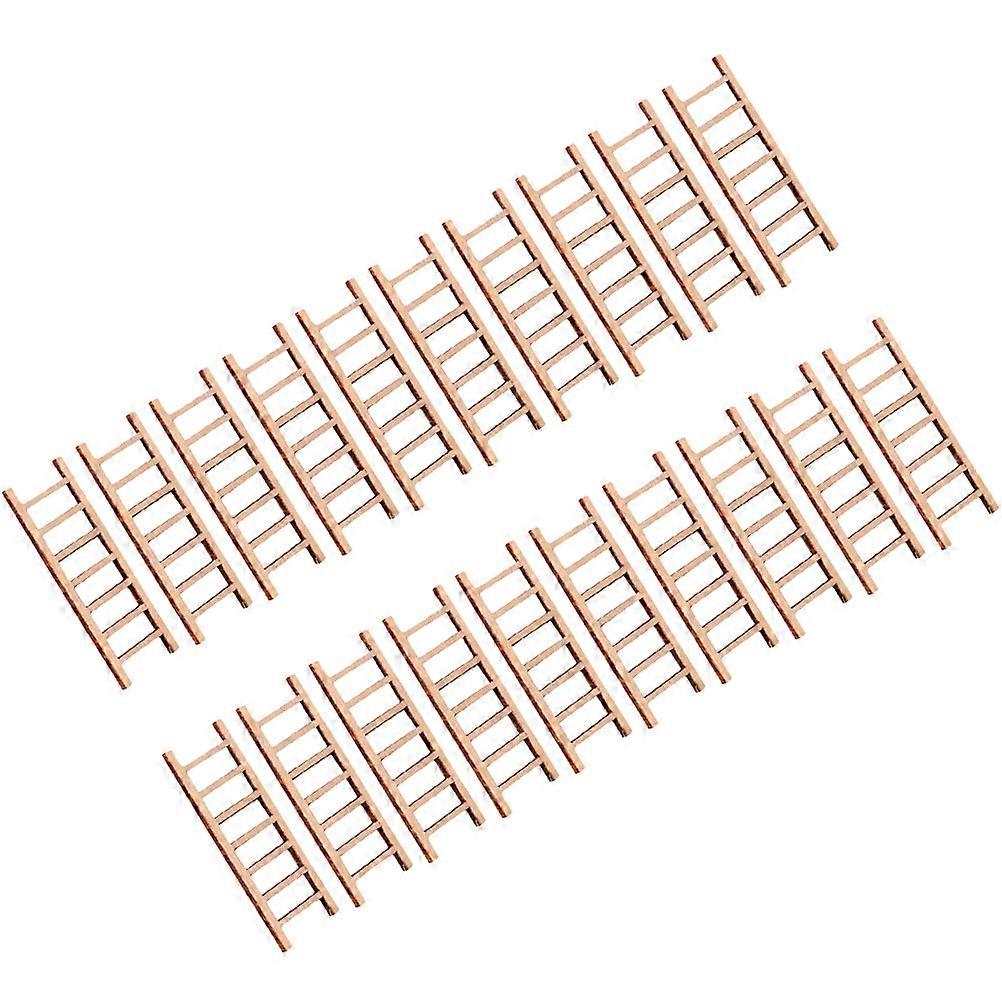 20pcs Mini Wooden Staircase Ornaments for DIY Sand Table Landscaping Decor – Creative Micro Landscape Accessories for Home and Store Use