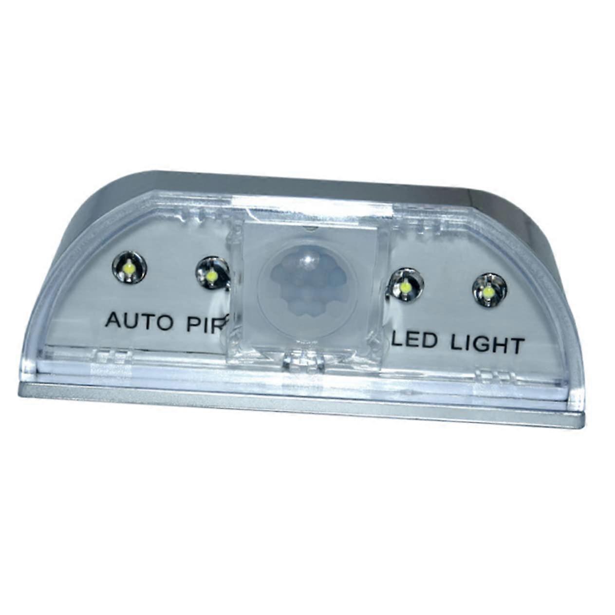 3 Pack Human Sensor LED Motion Light for Indoor Outdoor Use, Plastic Silver, Size 8.1x4.6CM, Front Door Security Lighting