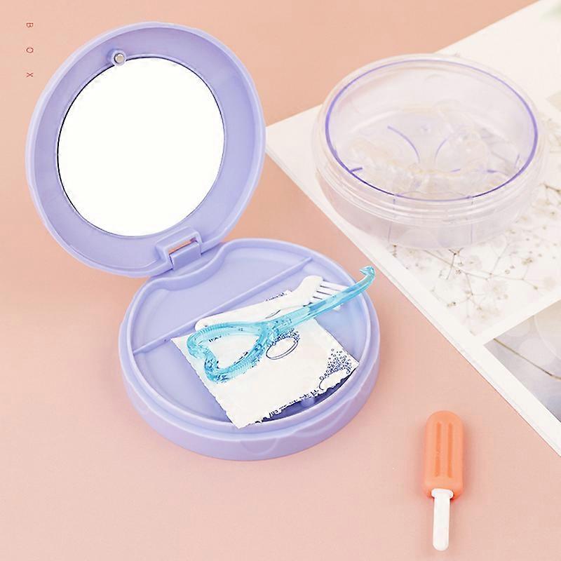 Retainer Storage Box Portable Lightweight Leak Proof 3 Layers Multifunctional Retainer Cleaning Container Blue