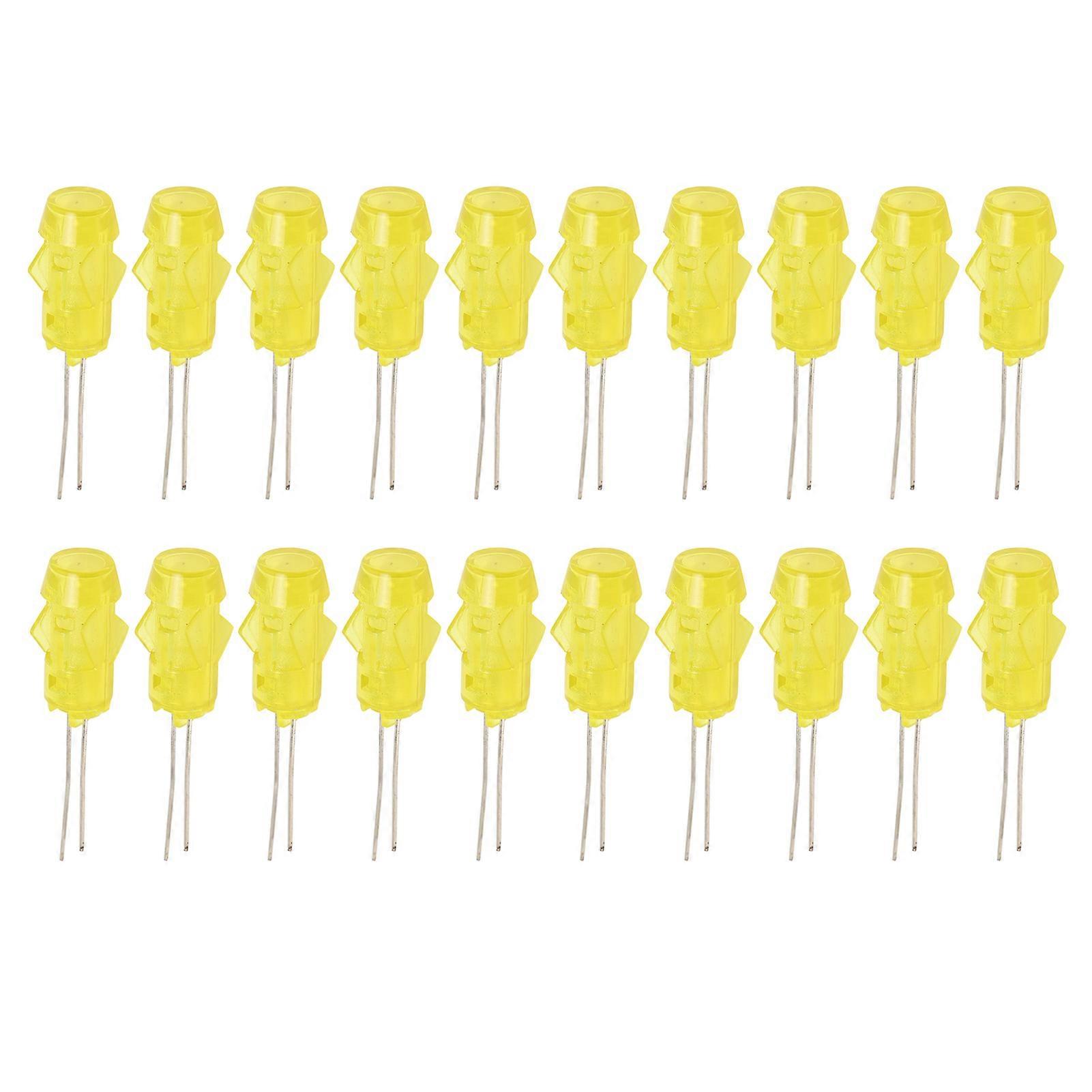 20Pcs LED Plastic Holder Bezel Mount PC Indicator Light Aircraft Lampshade Component 5mmYellow Light