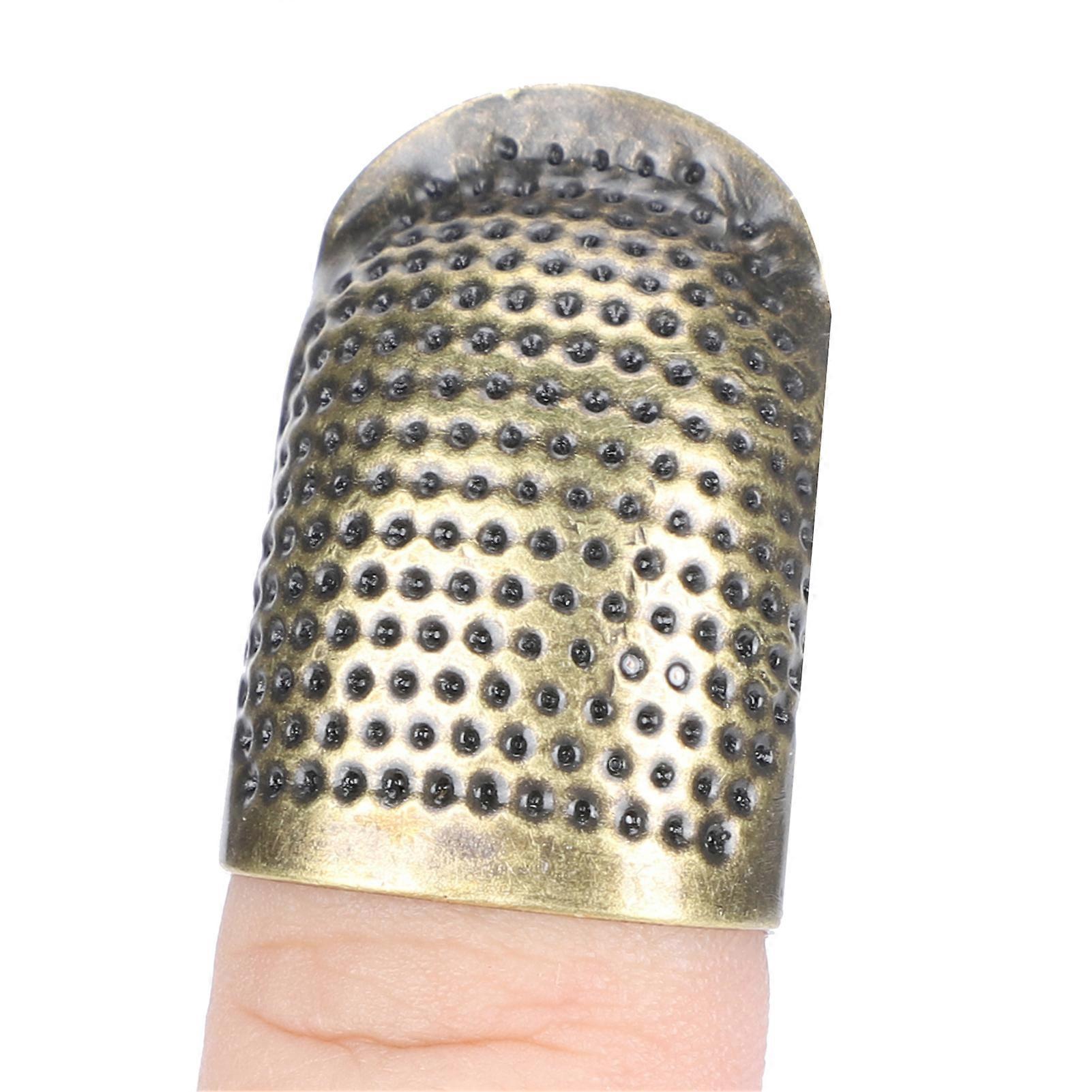 4pcs Sewing Thimble Set Brass Fingertip Protector Handworking Needle Adjustable Tool