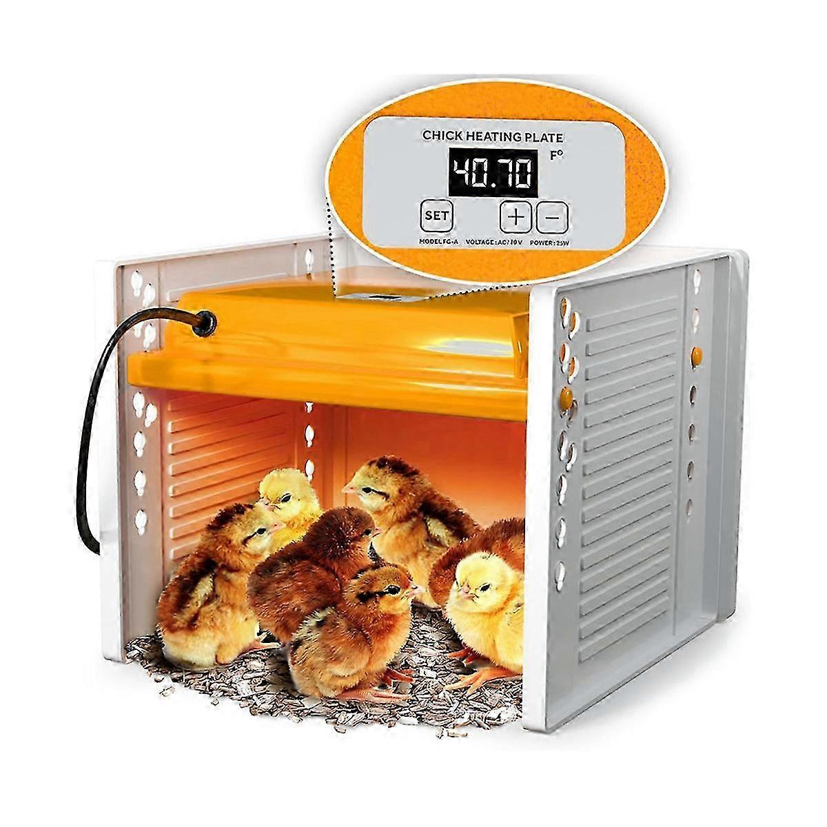 Chicken Brooder Heating Plate with Adjustable Height and Angle, Digital Temperature Control US Plug