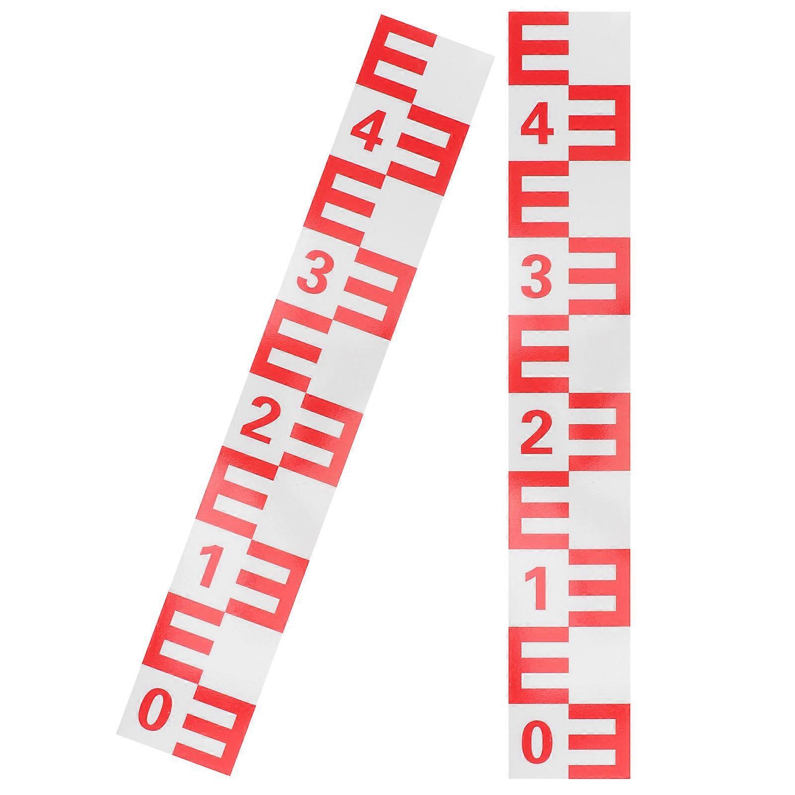 Water Gauge Measuring Tool Water Level Sticker Lake Reflective 50.00X8.00X0.20CM Clear Scale Design 2Set