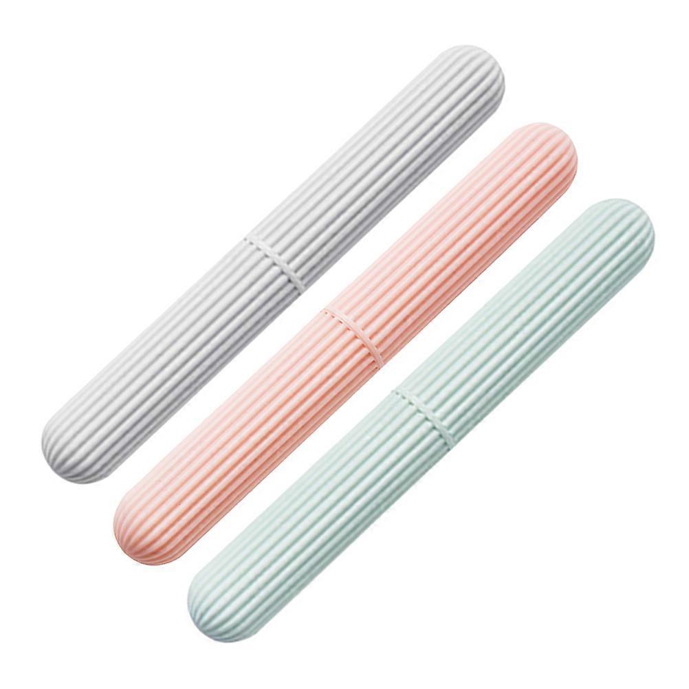 Portable Toothbrush Case for Travel Made from PP Material Assorted Color 3pcs