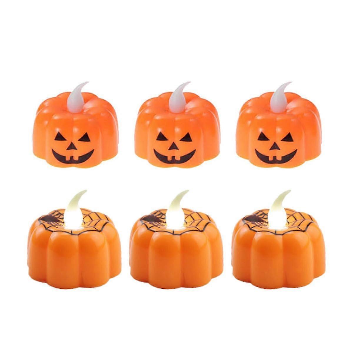 Candlelight Pumpkin Lantern Electronic Night Light White 12Pack for Halloween Decorations