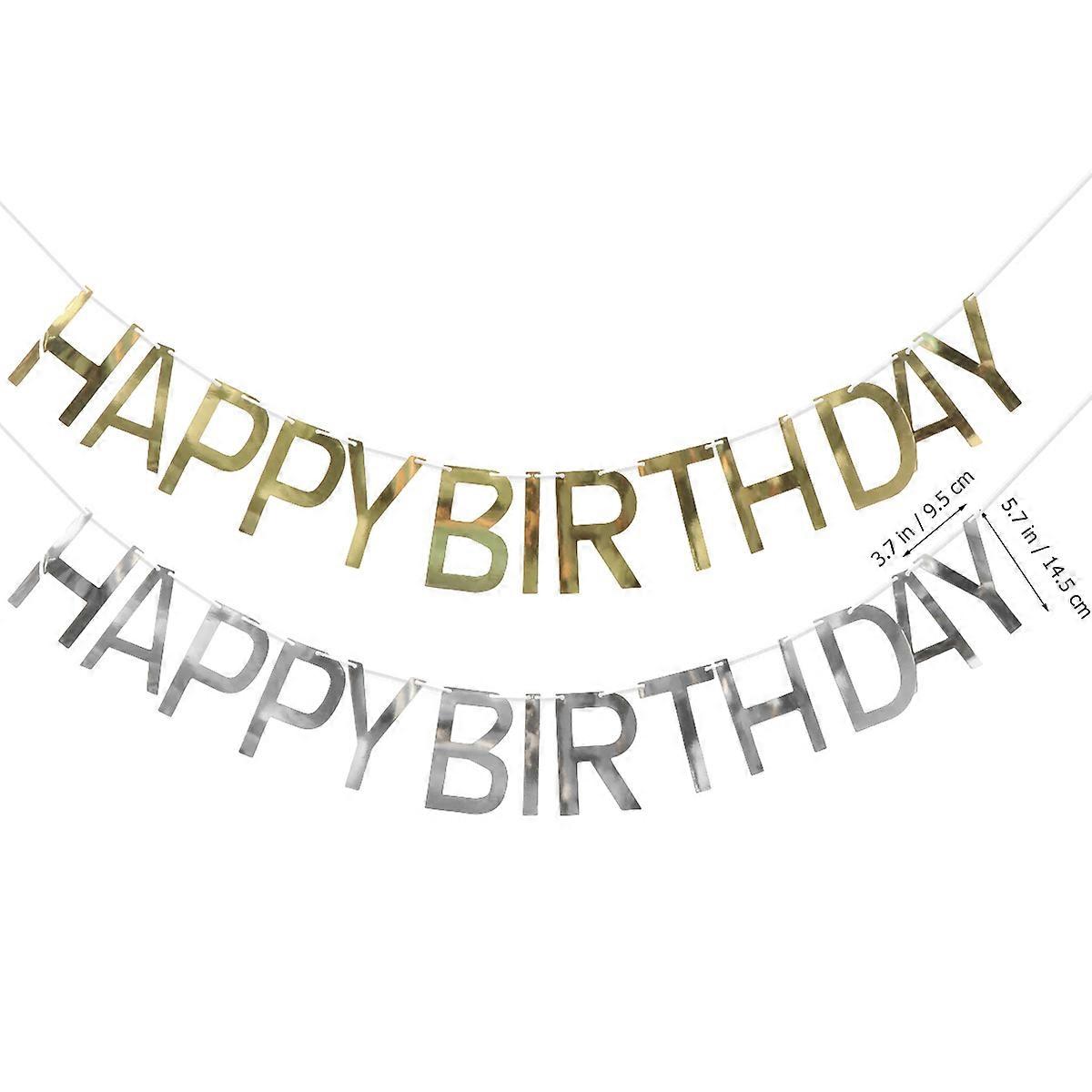 Birthday Party Decorations Shiny Garland Silver Sequins Banner Rectangular Shape Hanging 1Set