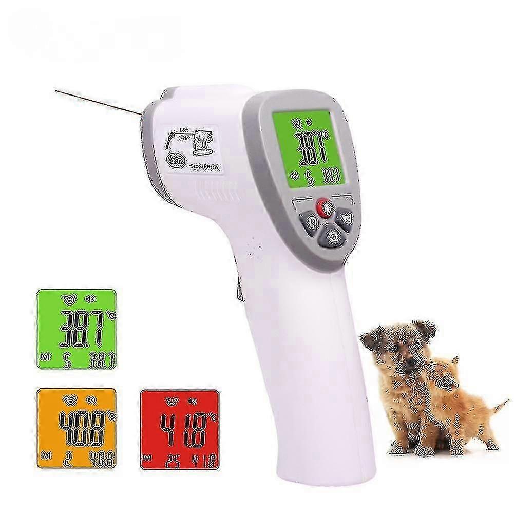 Pet Thermometer, Animal Pet Cat Dog Cattle Sheep Pig Rabbit Infrared Non-contact Thermometer Chuaidu