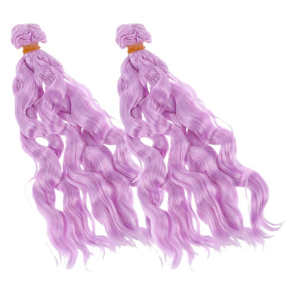 Curly Doll Wig Extensions Soft Synthetic Hair Wefts for DIY Craft, Authentic Curls, Easy Styling, Durable Hair Replacement