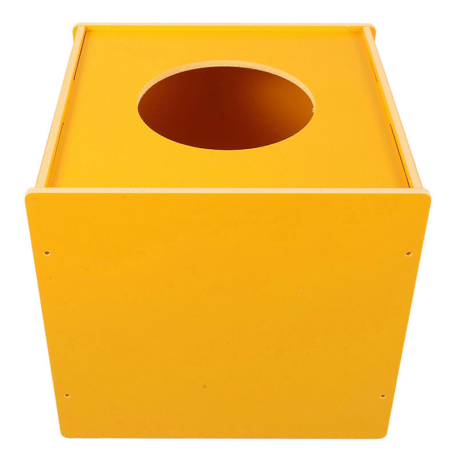 Yellow PVC Raffle Box for Storage Use with Fairness and Security Design 7.5 x 5.3 x 4.7 Inches