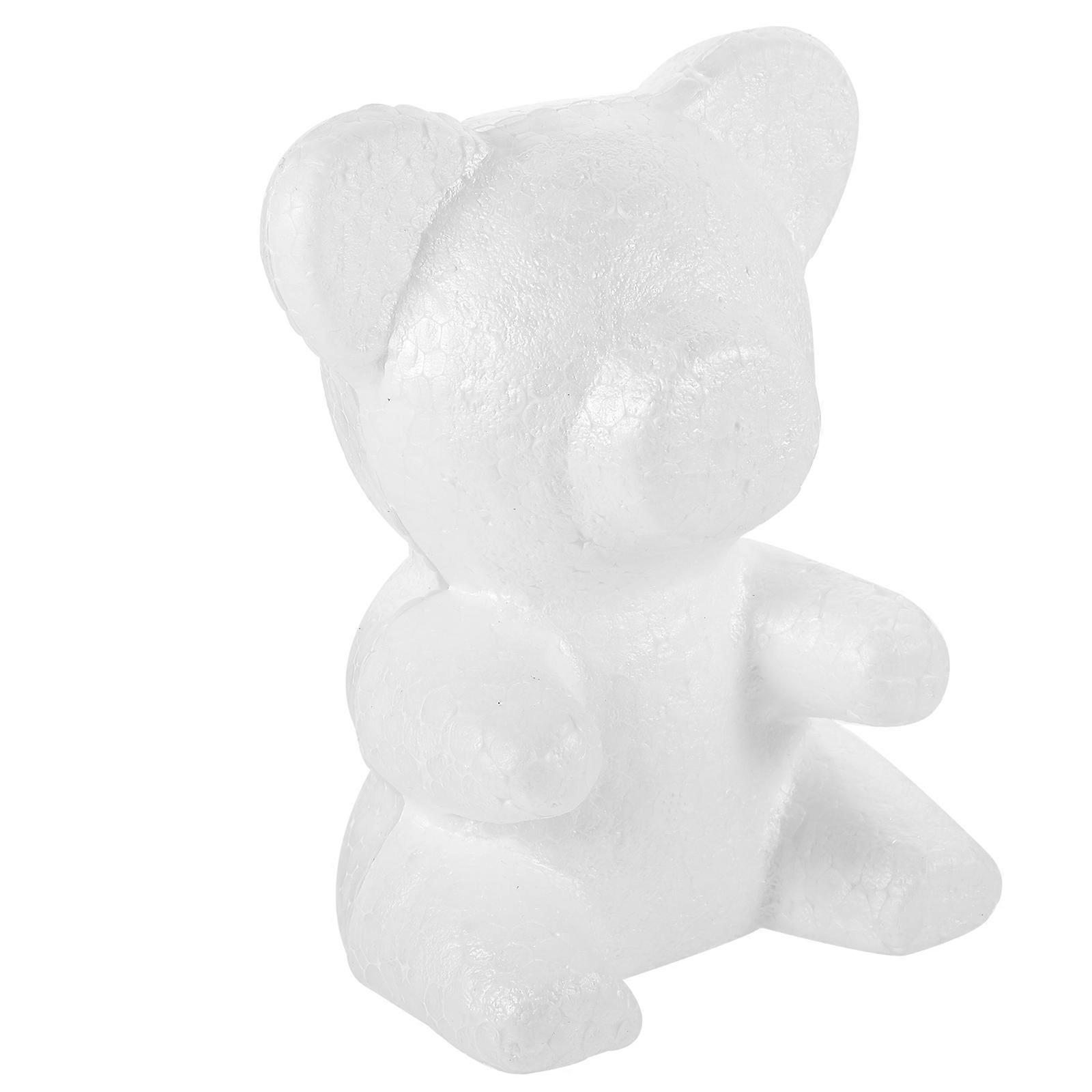 White Bear Shaped Foams for Crafts Unpainted DIY Decoration Model Lightweight and Practical