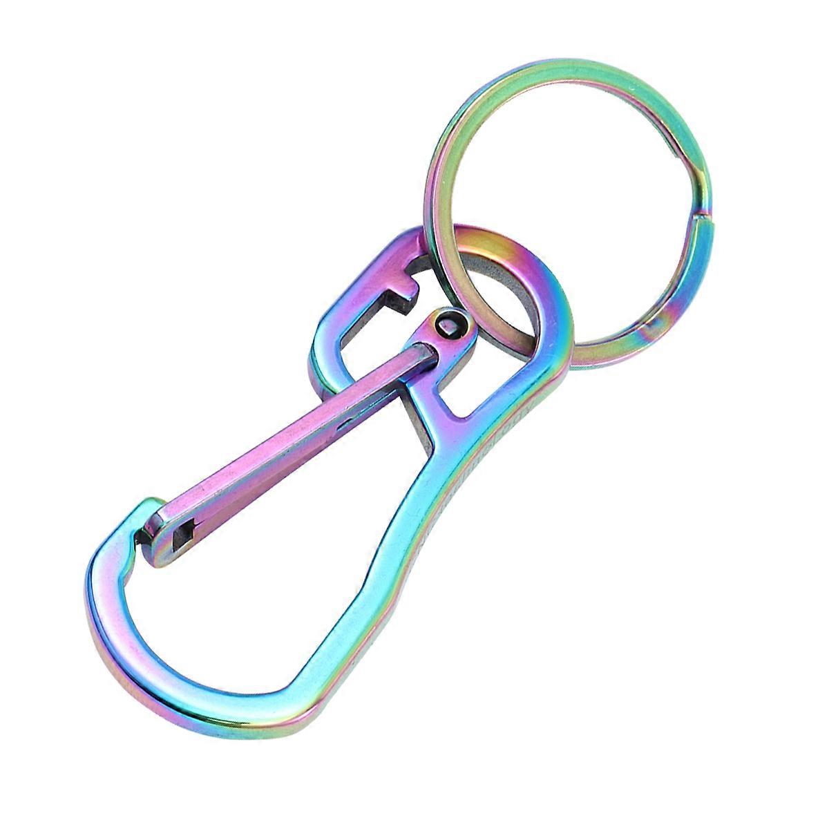 1pc Stainless Steel Key Chain Simple Design Metal Key Ring Key Holder for Men and Women Colorful Titanium