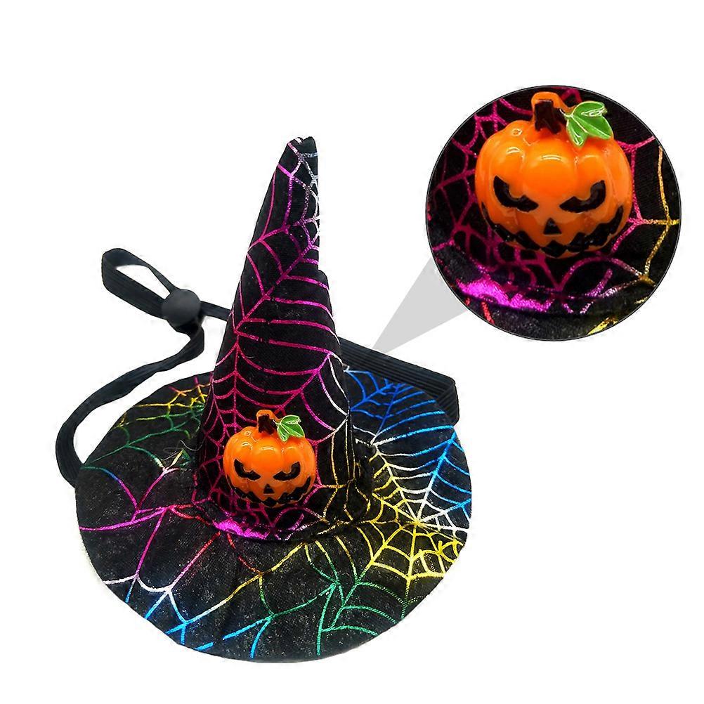Halloween Pet Hats Soft Comfortable Costume Caps for Dogs and Cats Black Pumpkin Face Orange Design Cute Decorative Headwear for Holiday Parties
