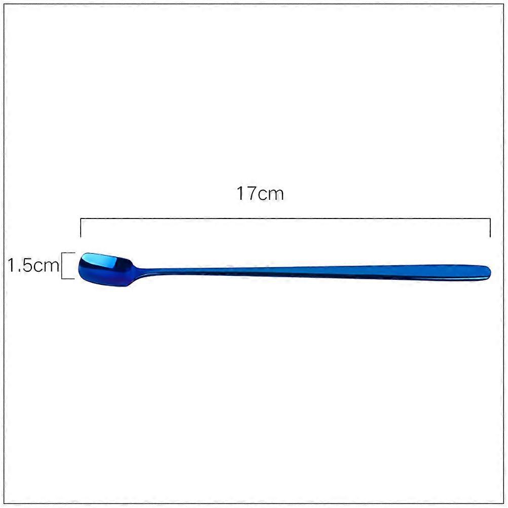 Stainless Steel Stirring Rod for Coffee Cocktail Perfect for Home Bar 17x1.5cm Blue