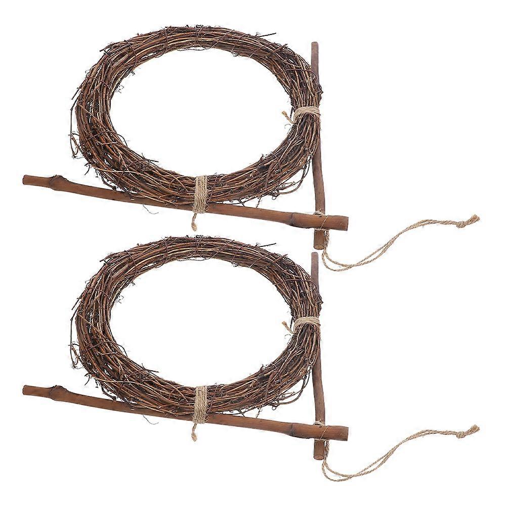 Rattan Wreath Frame for Crafts and Decor Indoor Brown Versatile Use Strong and Reusable 2 Pieces
