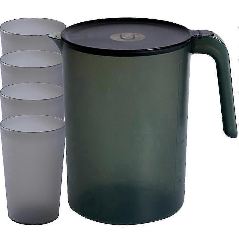 Clear Pitcher Large Capacity Iced Water Kettle with Cups for Family Daily Use 19X13.5X22CM Easy Cleaning 1 Set