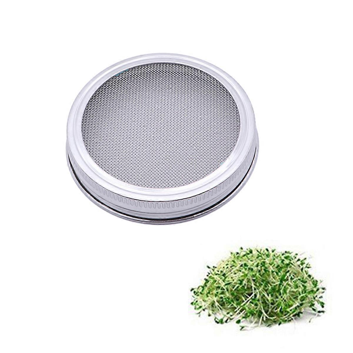 4 Pack Stainless Steel Sprouting Lids for Mason Jars – Durable Mesh Screens, Easy to Clean, Removable for Broccoli, Lentil Sprouts, and More