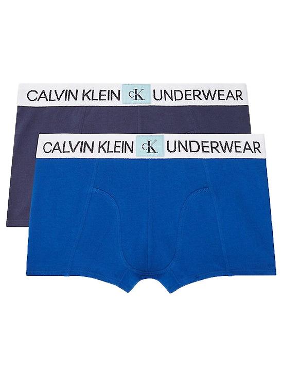 Calvin Klein Mingram Boys 2 Pack Boxer Trunks (black / Blue)