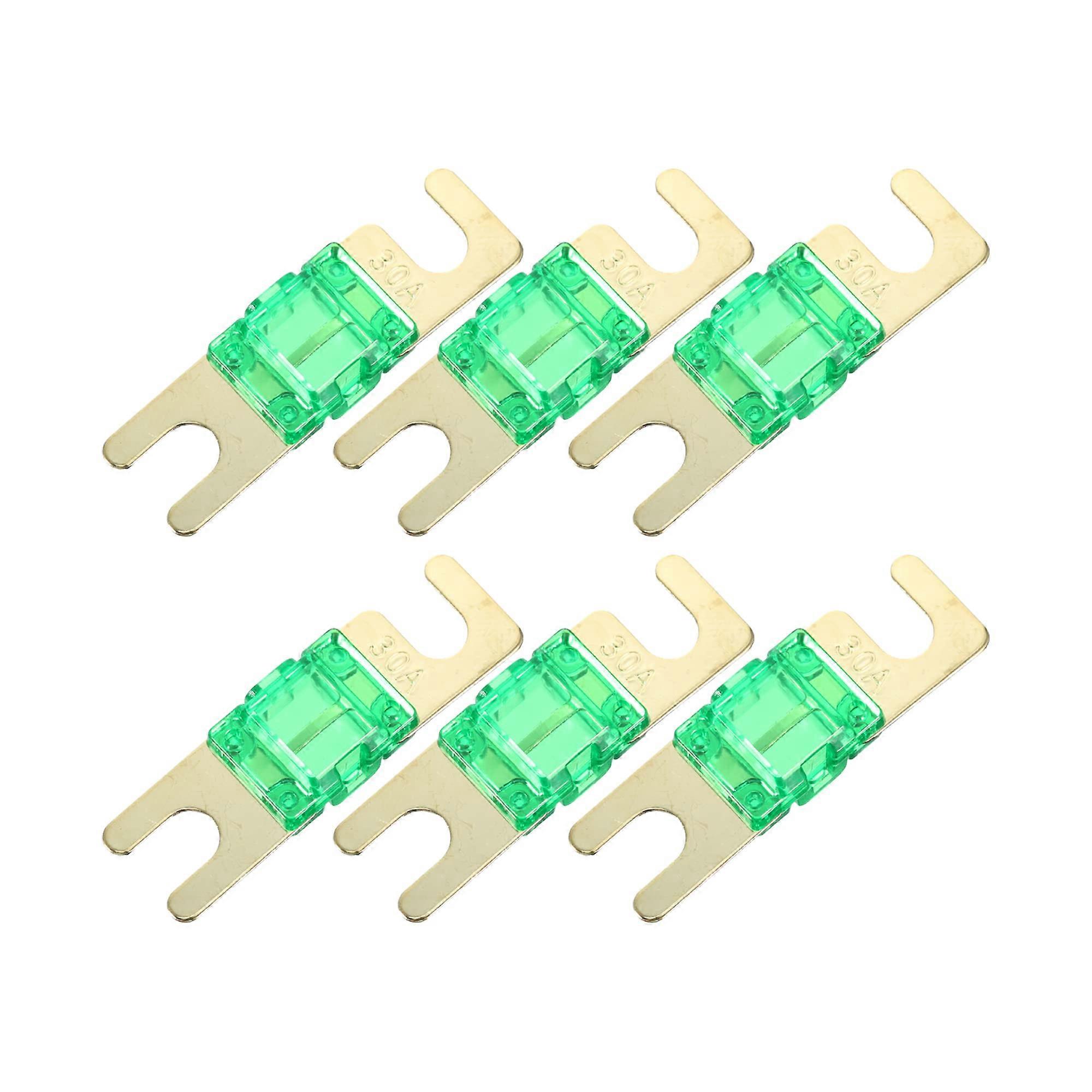 High Current Fuse Pack of 6 Mini ANL 30A Screw Fuses for Cars, Trucks, and Audio Systems