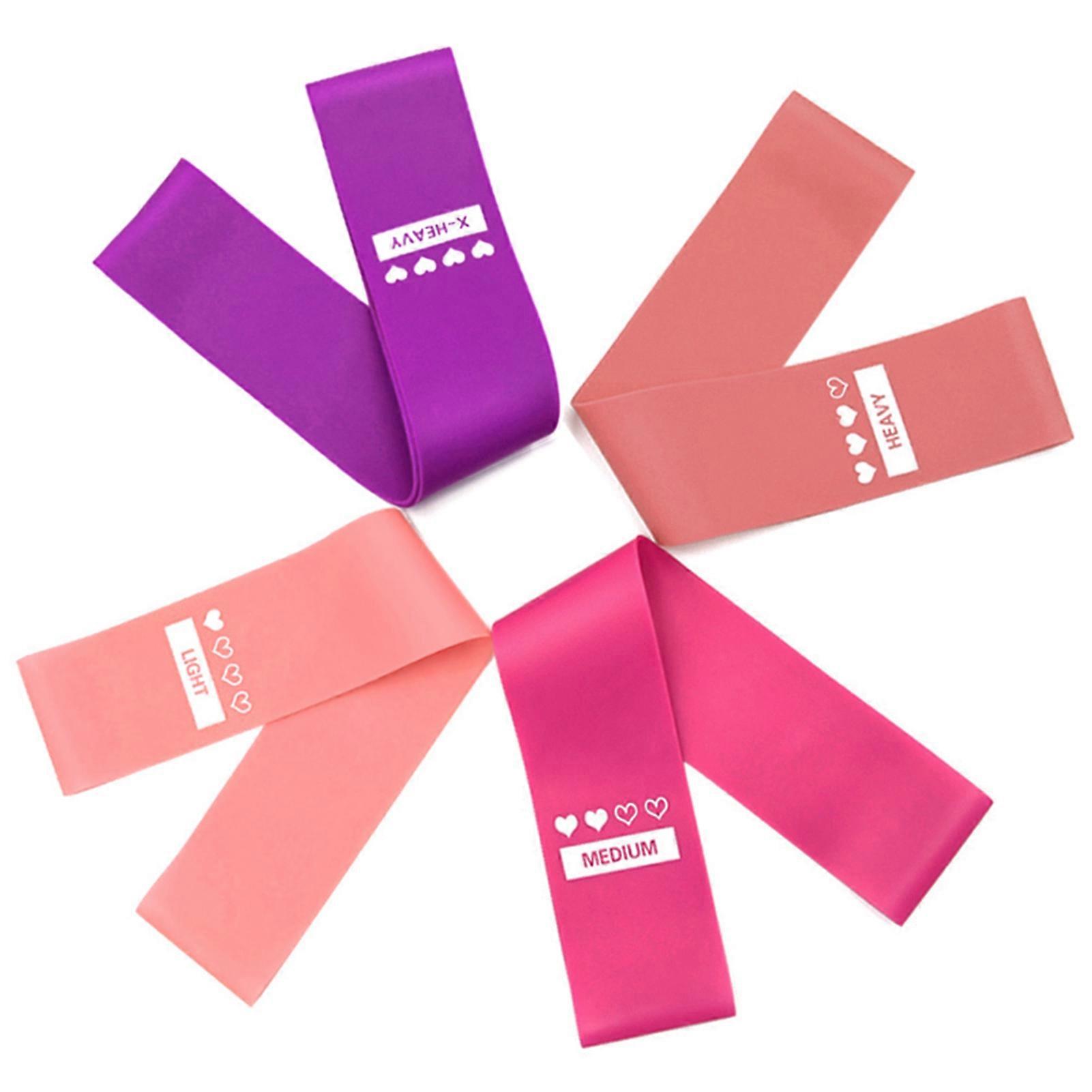 4PCS Sports Exercise Resistance Loop Bands Set Elastic Band Set for Yoga Home Gym Training