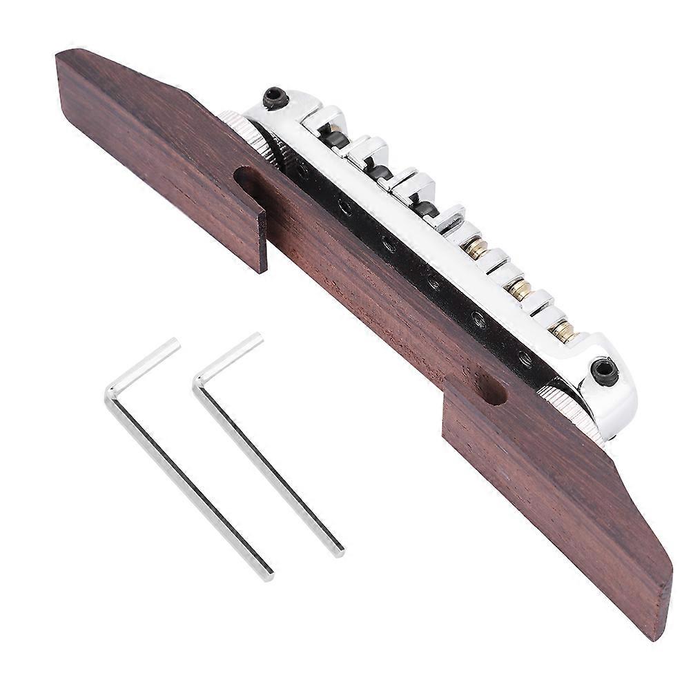 Rosewood Base Bridge with Roller for 6 String LP SG Jazz Guitar(Silver)