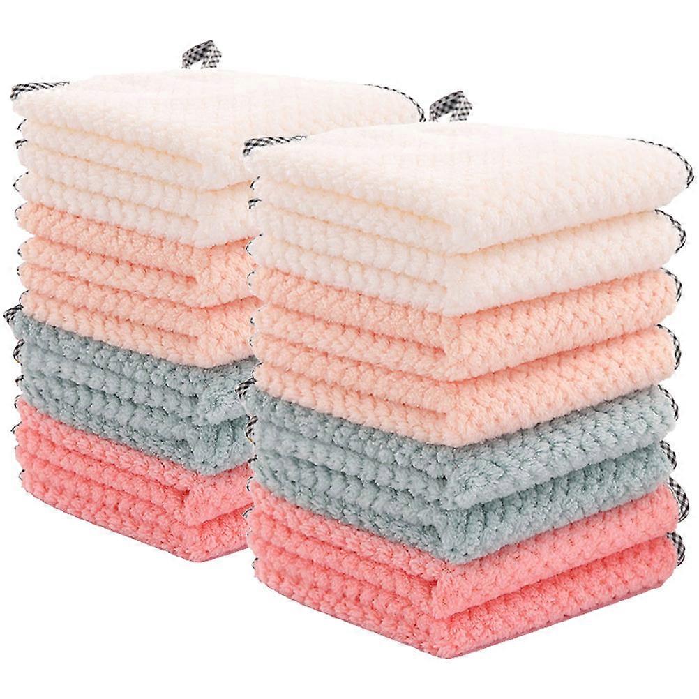 16pcs Super Absorbent Kitchen Dish Towels Cleaning Cloths for Dishes Glassware Scratch Resistant Multi Function Washcloths