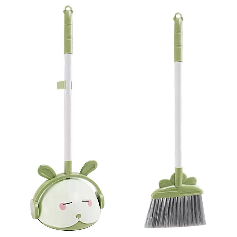 1 Set of Cartoon Dustpan And Broom Kids Use Portable Broom Household Small Cleaning Tools