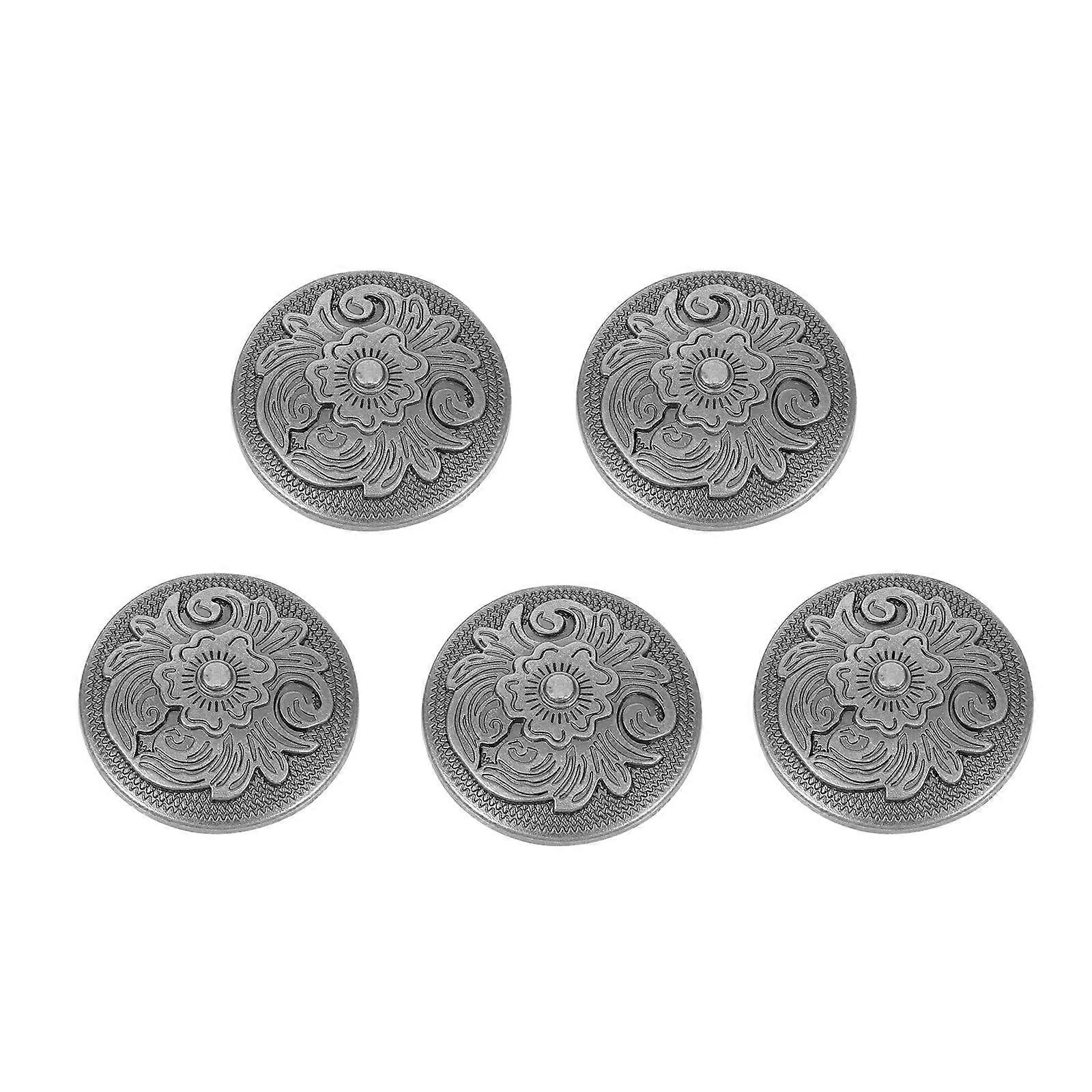 Alloy Bag Buttons 5Pcs Black with Rust-Resistant Finish for Decoration