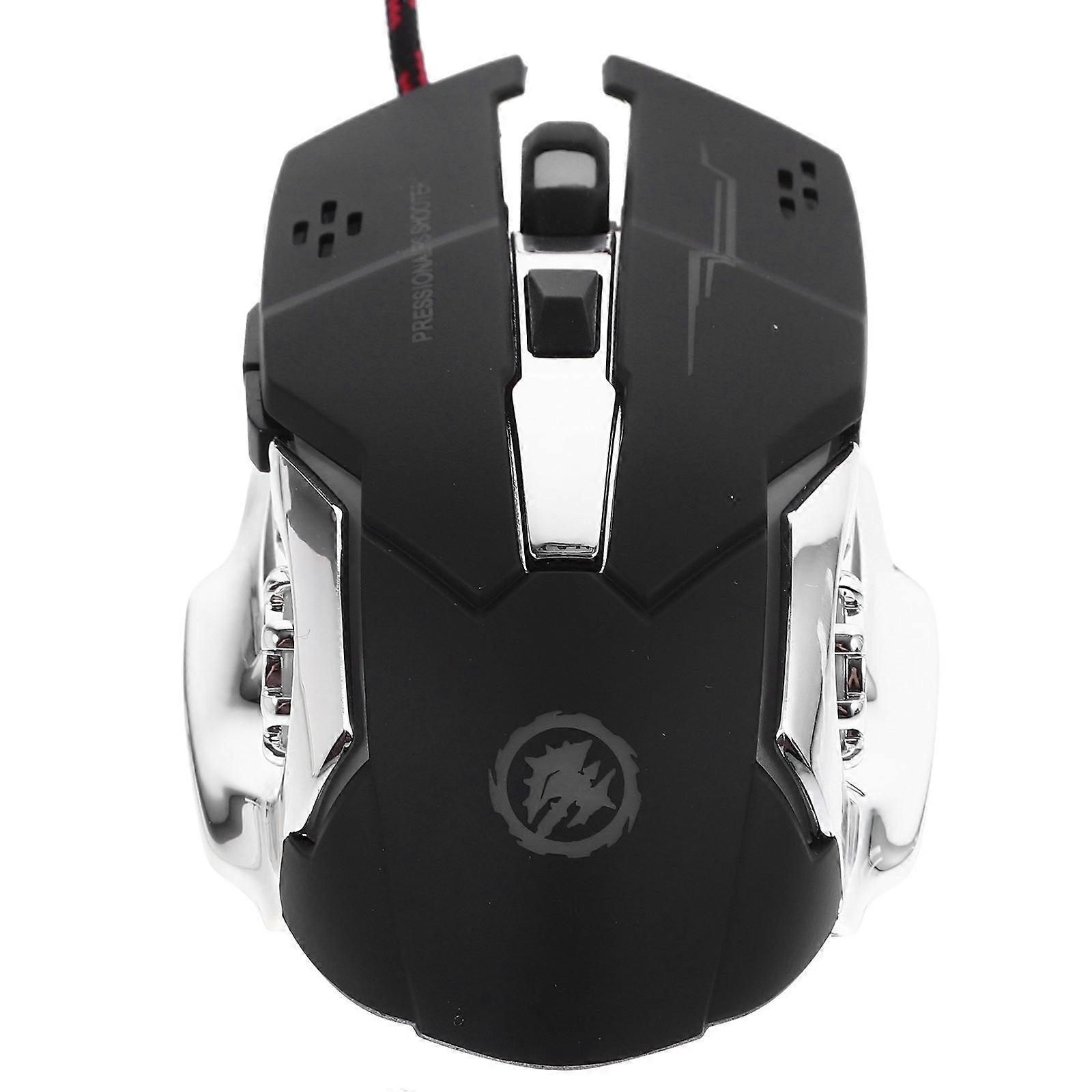 Mouse with Cool Breathing Light for Computer Black ABS 1200 1800 2400 3200 DPI Adjustable