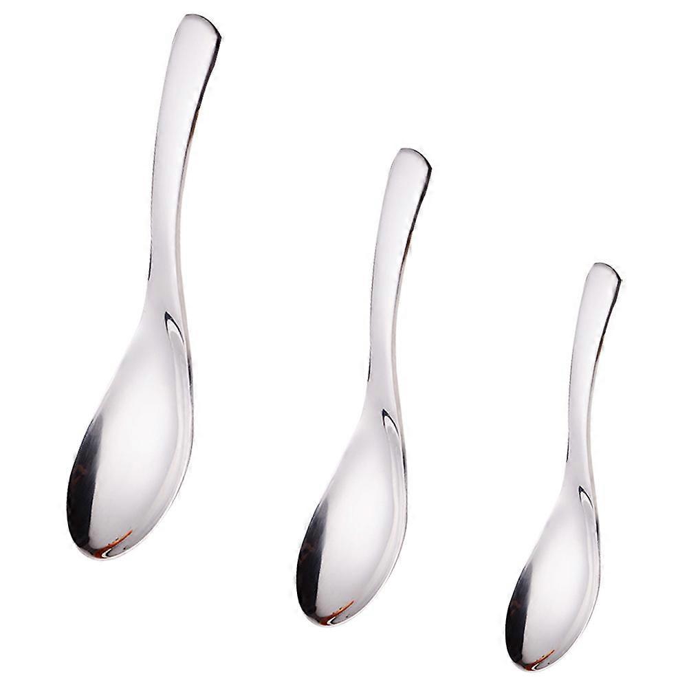 Stainless Steel Spoons 1 Set Ergonomic Design Home Use 17.5X4.3X0.3CM Scooping Tea 3Pcs