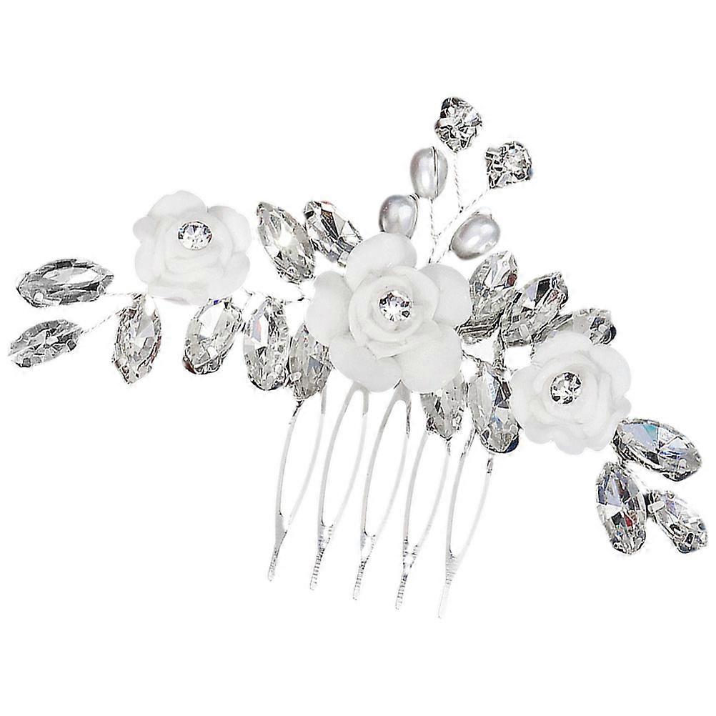 Elegant Bridal Hair Comb with Rhinestones and Flower Design – Chic Wedding Hair Accessory for Special Occasions