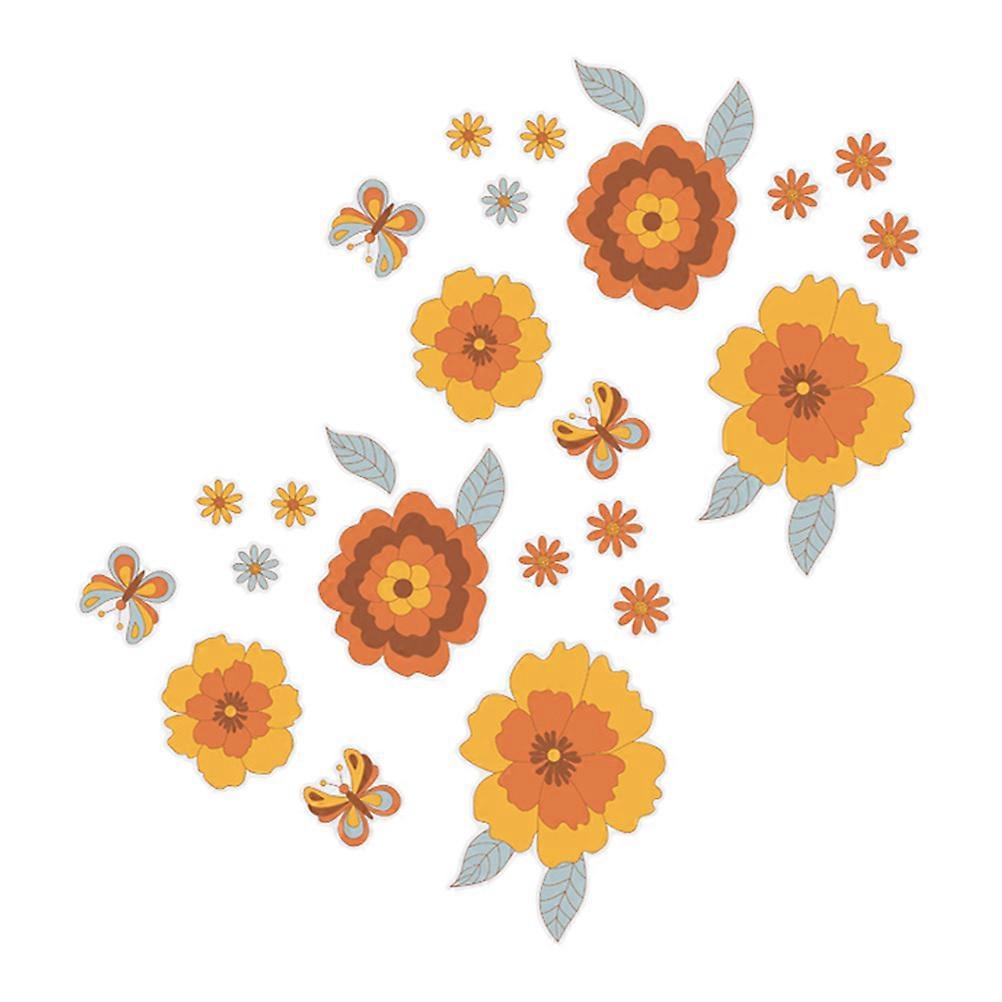 Flower Wall Stickers Glowing In The Dark Indoor Use Assorted Color Butterfly Shape 2 Sets